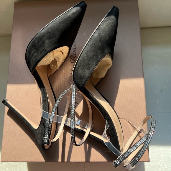 GIANVITO ROSSI Floating Crystal Stud Ankle-Strap High-Heel Pumps - Picture 7 of 15